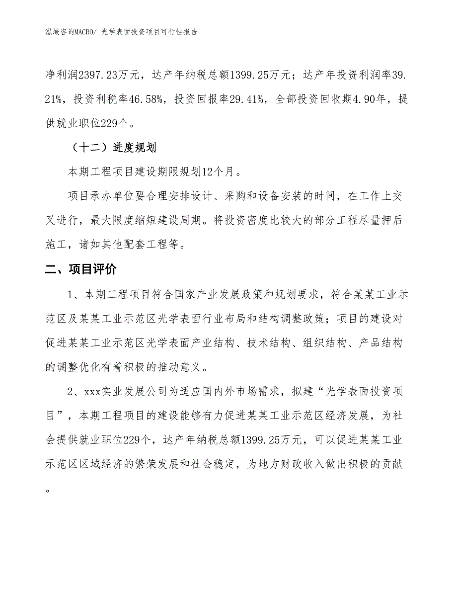 （项目申请）光学表面投资项目可行性报告_第4页