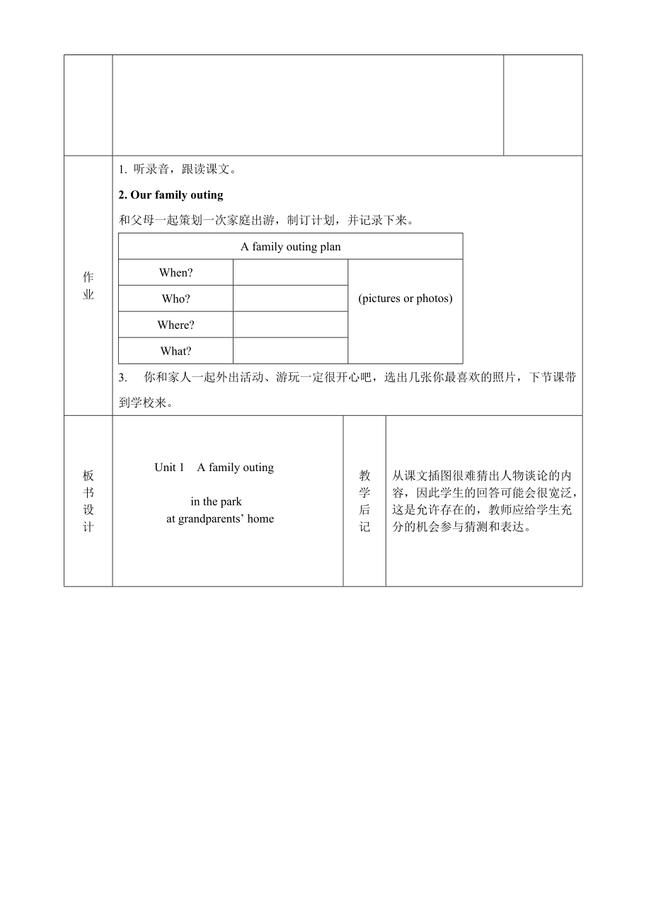 2018年湘少版六年级下册英语全册教案（表格式）_第4页
