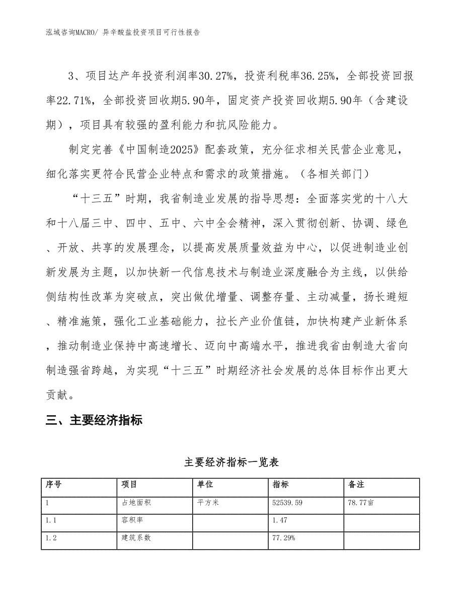 （项目申请）异辛酸盐投资项目可行性报告_第5页