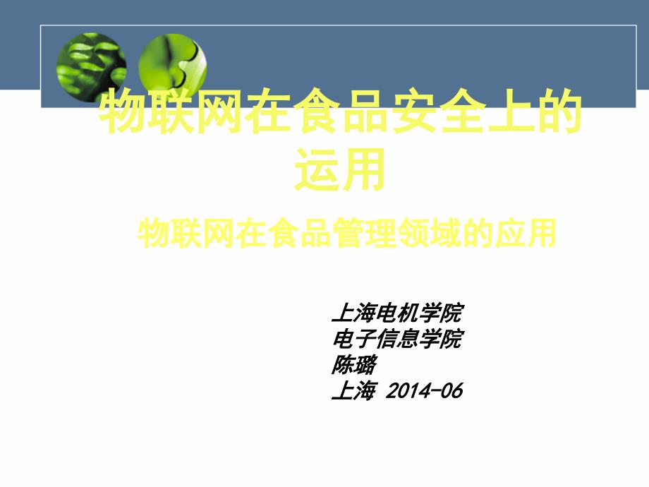 物联网在食品安全上的应用-上海电机学院 陈璐 论文.ppt_第1页