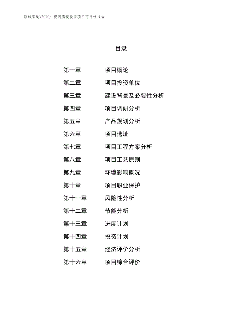 （项目申请）视网膜镜投资项目可行性报告_第1页