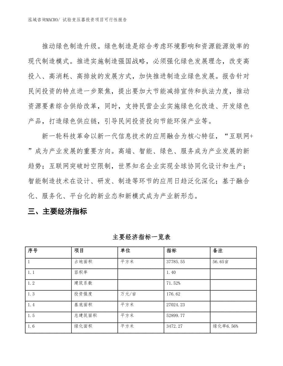 （项目申请）试验变压器投资项目可行性报告_第5页