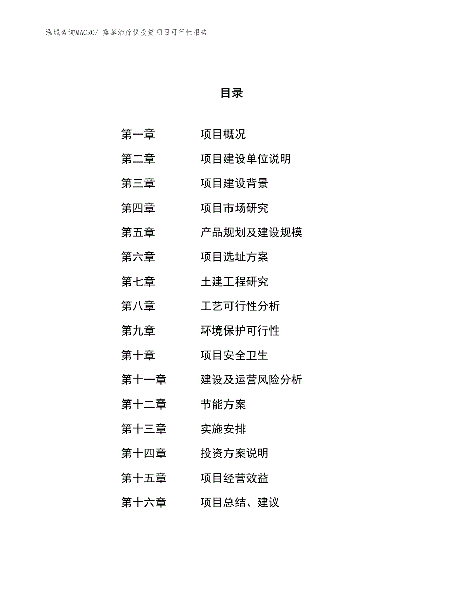 （项目申请）熏蒸治疗仪投资项目可行性报告_第1页