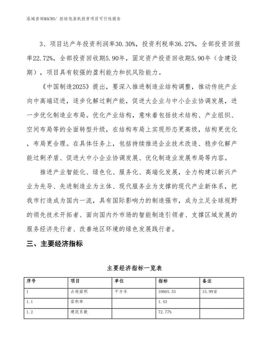 （项目申请）扭结包装机投资项目可行性报告_第5页