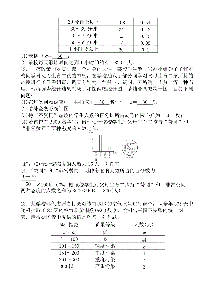 2018届中考复习《数据的收集、整理与描述》专题训练题含答案_第4页