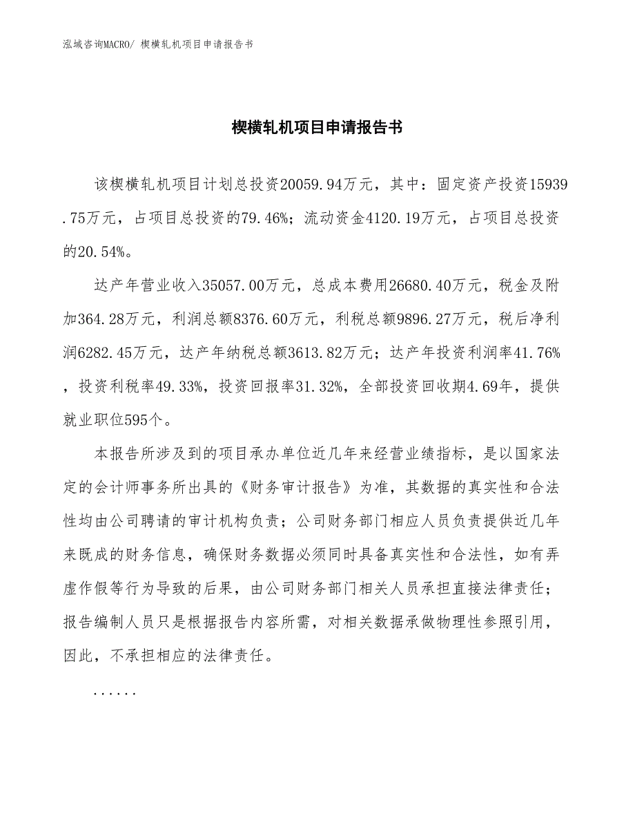 楔横轧机项目申请报告书 (1)_第2页