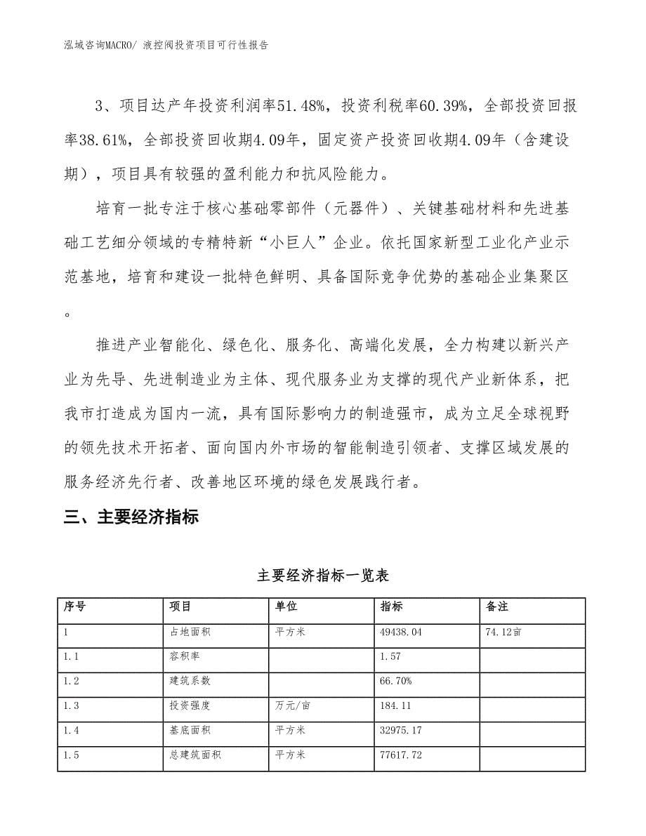 （项目申请）液控阀投资项目可行性报告_第5页