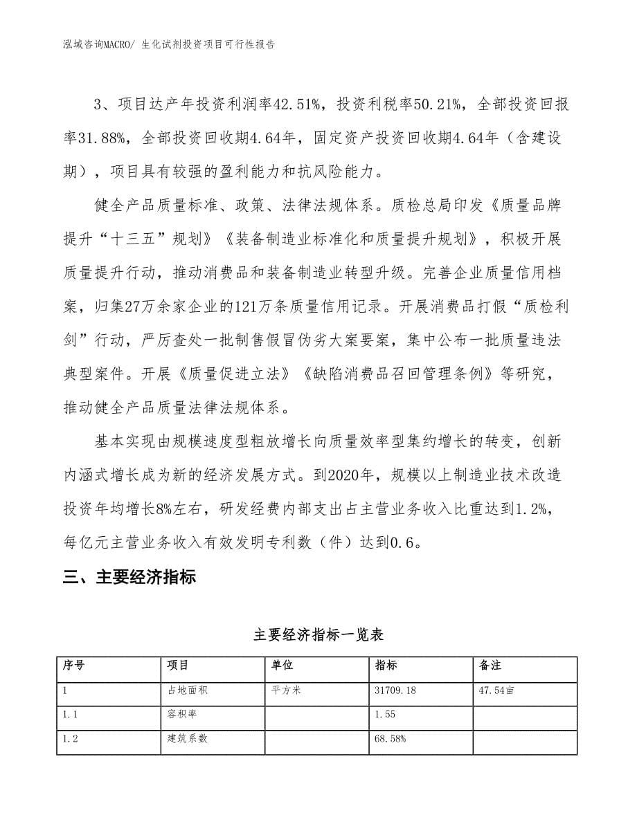 （项目申请）生化试剂投资项目可行性报告_第5页