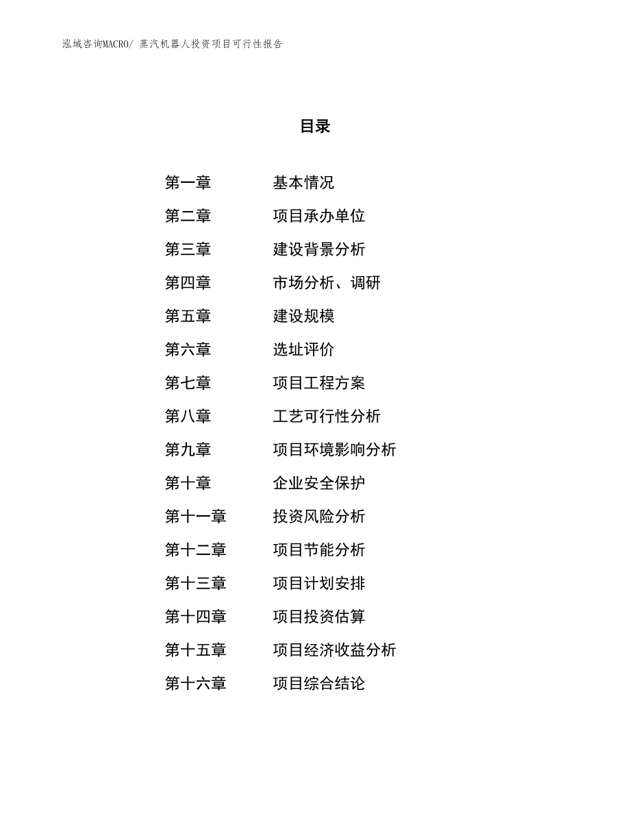 （项目申请）蒸汽机器人投资项目可行性报告_第1页