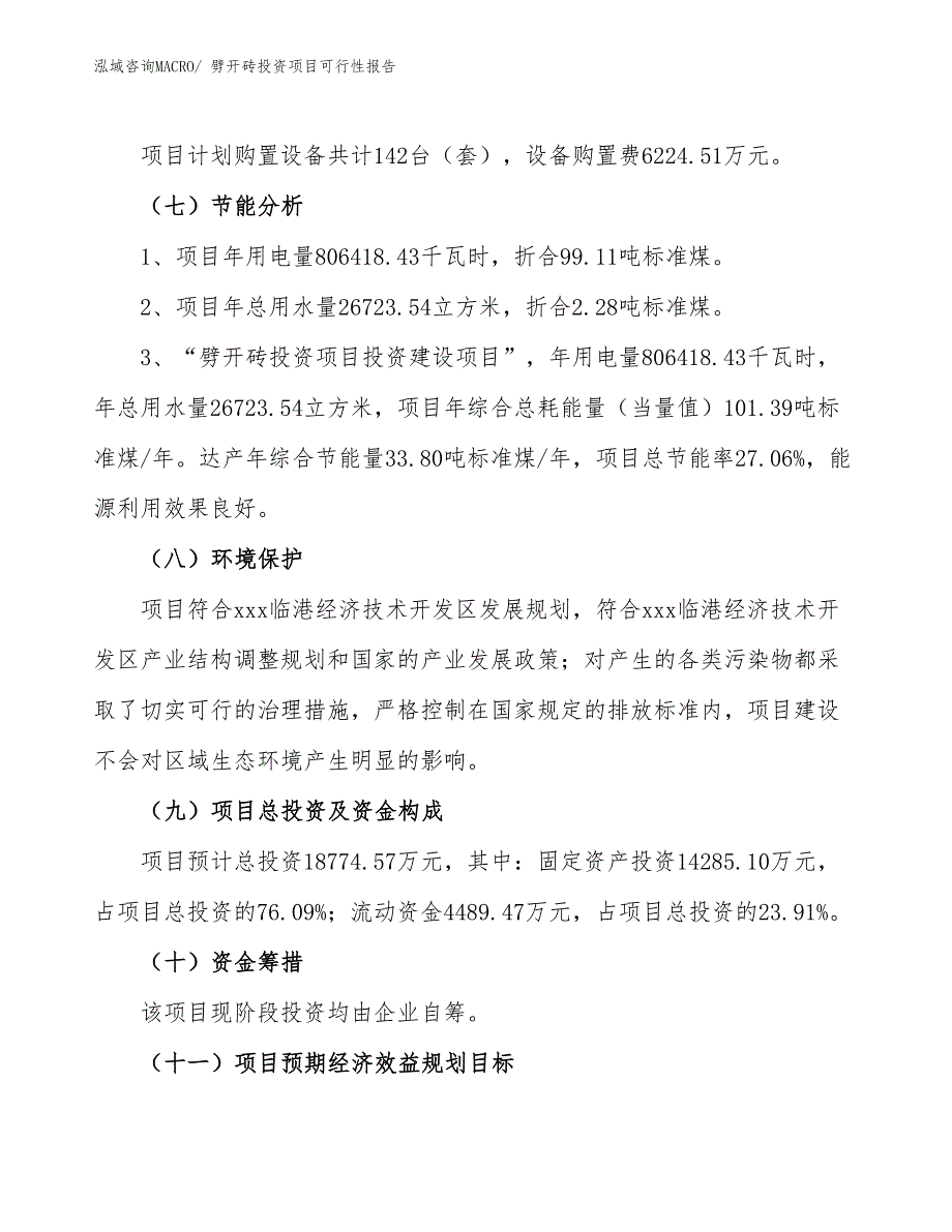 （项目申请）劈开砖投资项目可行性报告_第3页