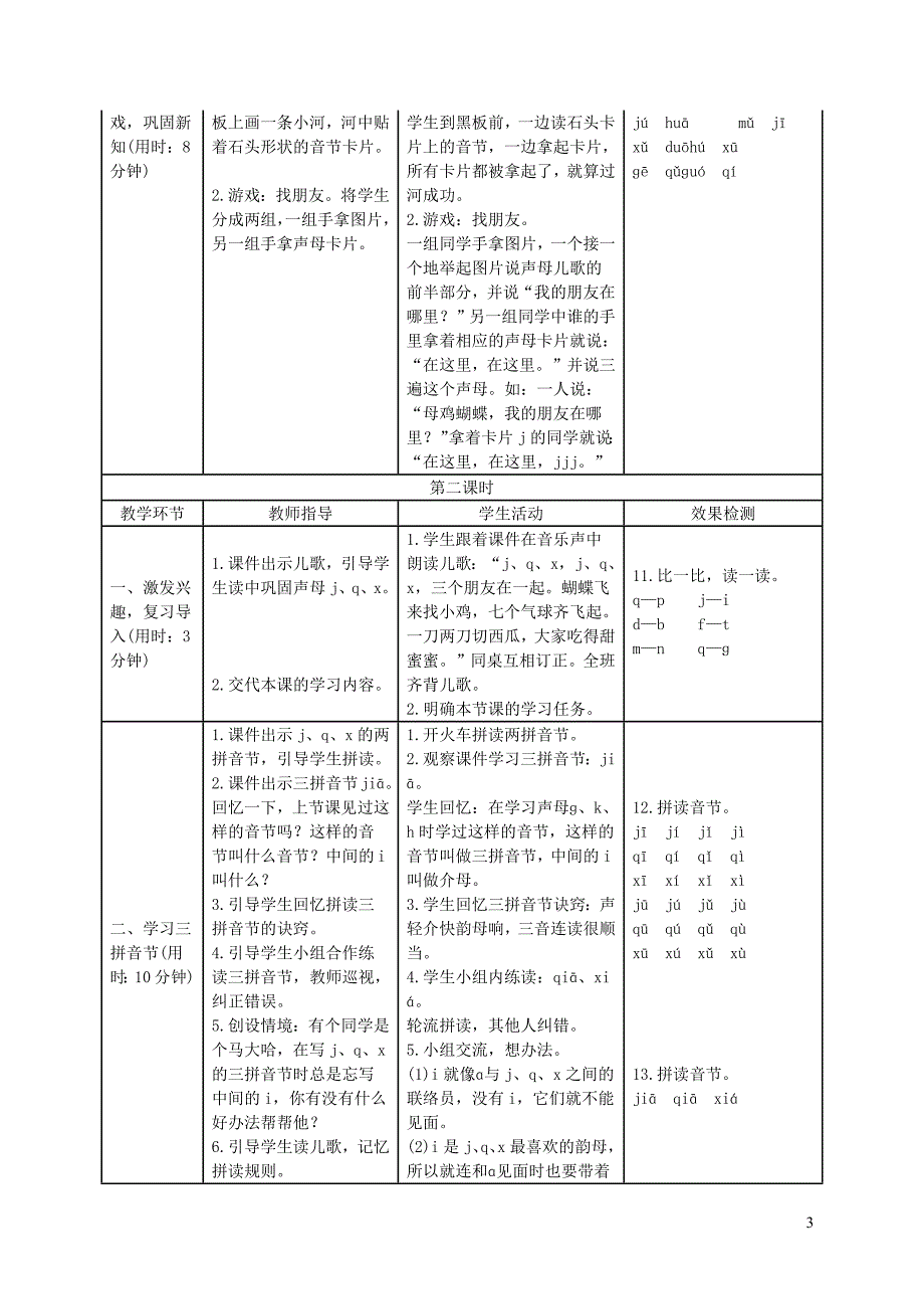 2019一年级语文上册 汉语拼音 6《j q x》导学案 新人教版_第3页