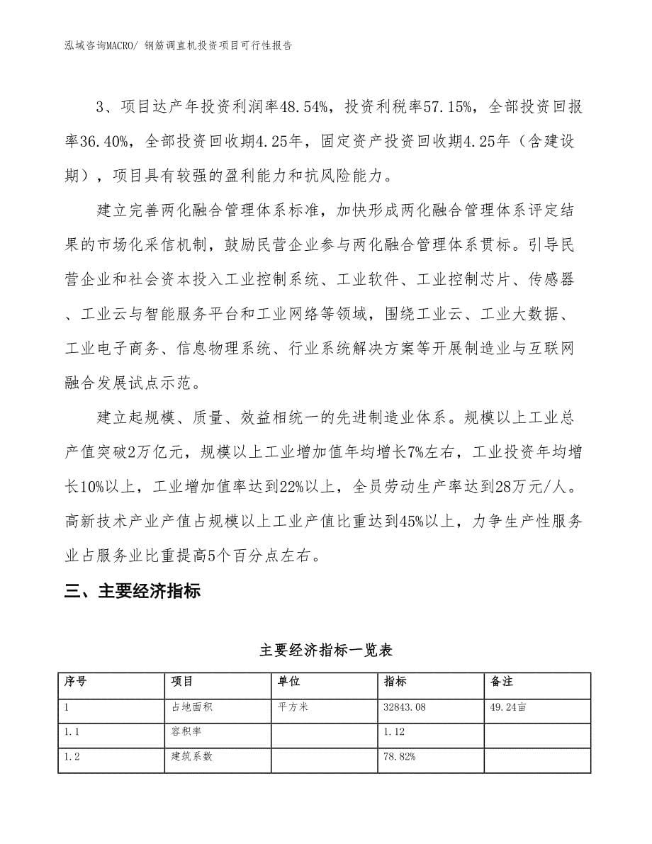 （项目申请）钢筋调直机投资项目可行性报告_第5页