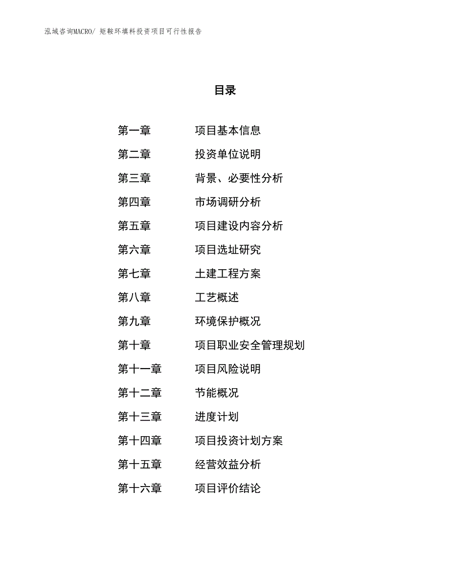 （项目申请）矩鞍环填料投资项目可行性报告_第1页