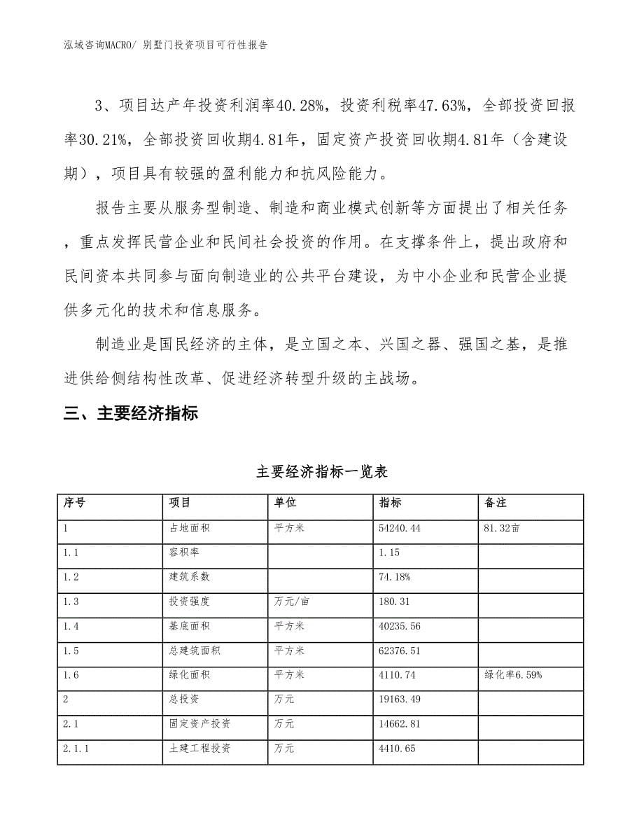 （项目申请）别墅门投资项目可行性报告_第5页