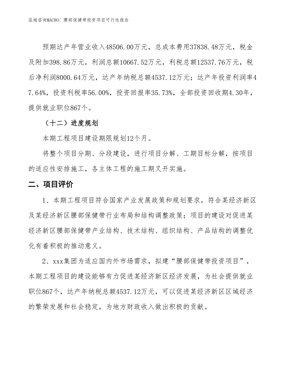 （项目申请）腰部保健带投资项目可行性报告_第4页