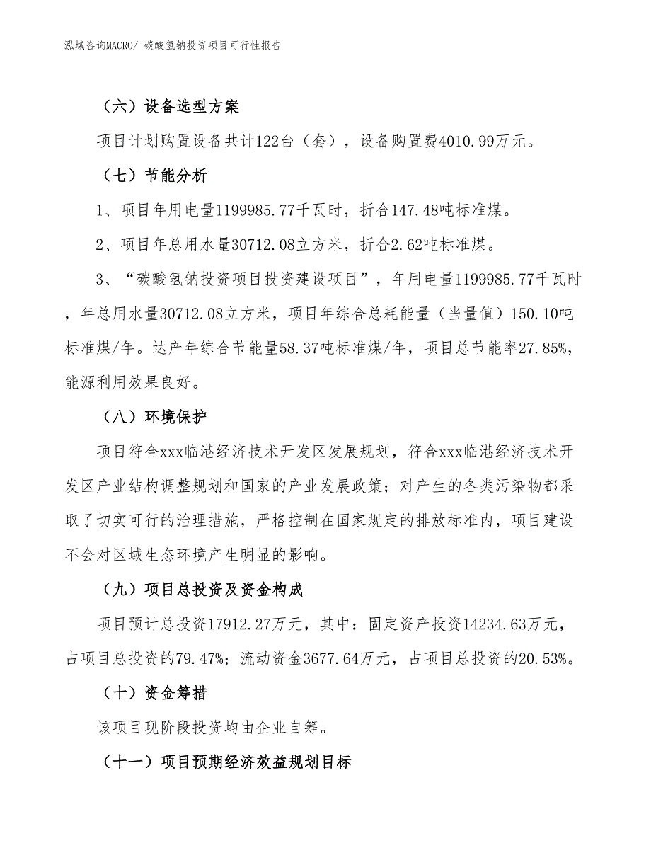 （项目申请）碳酸氢钠投资项目可行性报告_第3页