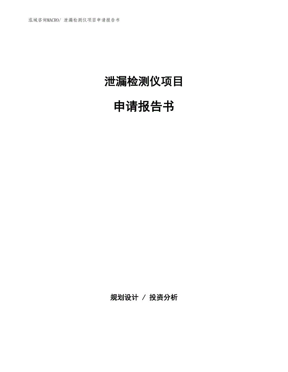 泄漏检测仪项目申请报告书 (1)_第1页