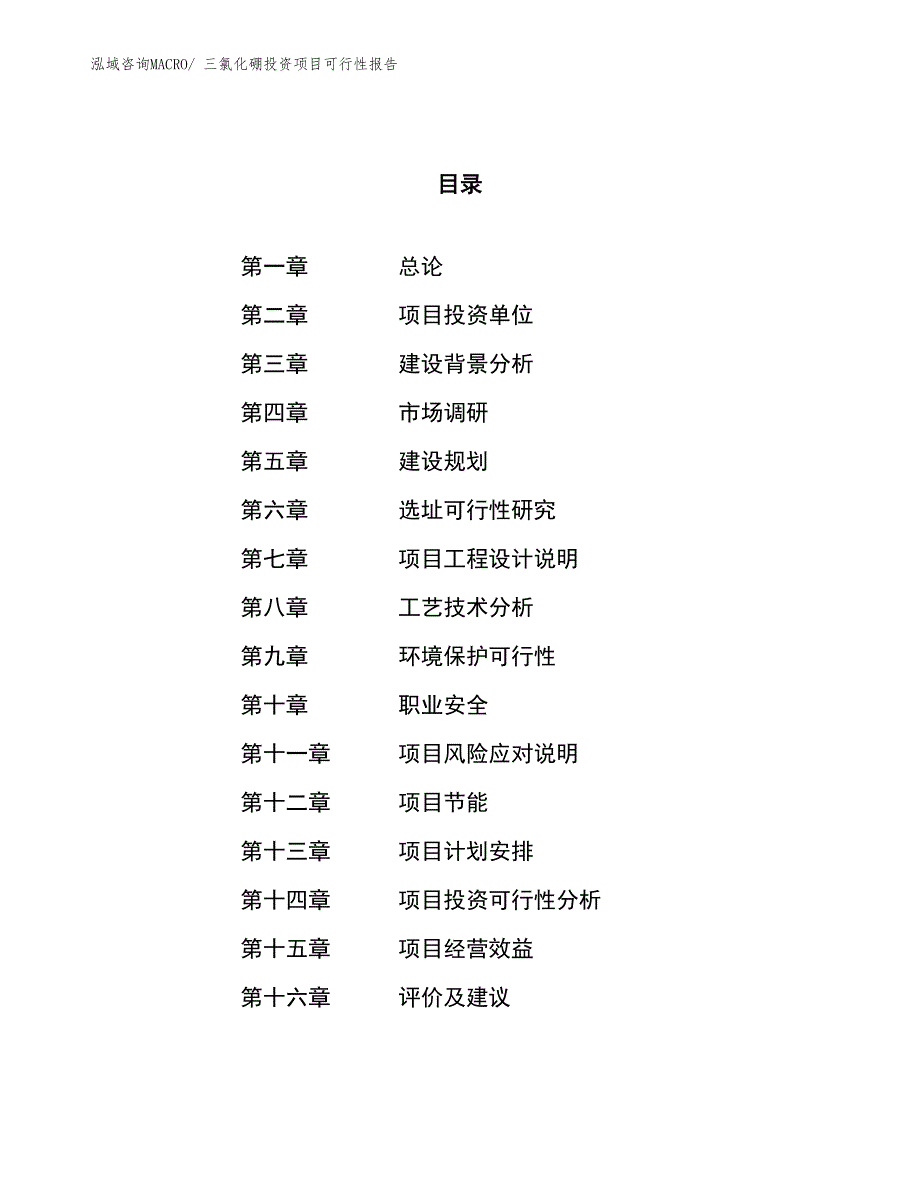 （项目申请）三氯化硼投资项目可行性报告_第1页