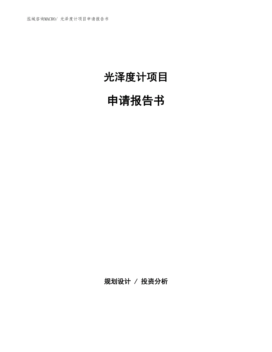 光泽度计项目申请报告书_第1页