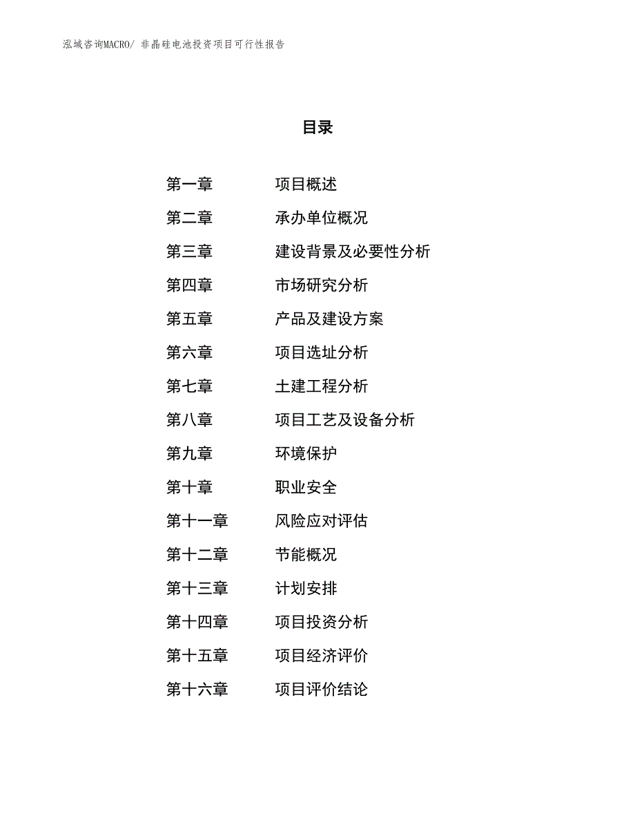 （项目申请）非晶硅电池投资项目可行性报告_第1页