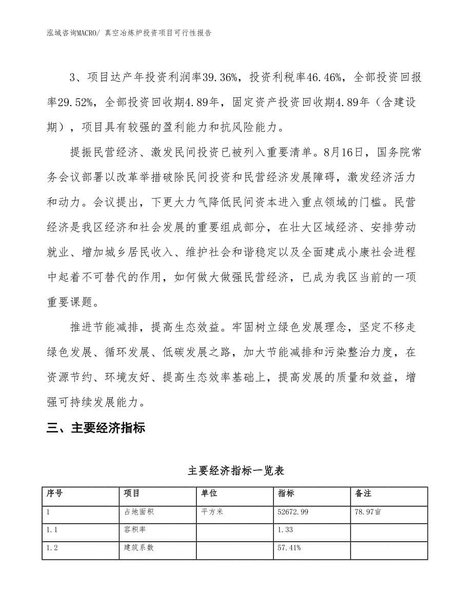 （项目申请）真空冶炼炉投资项目可行性报告_第5页