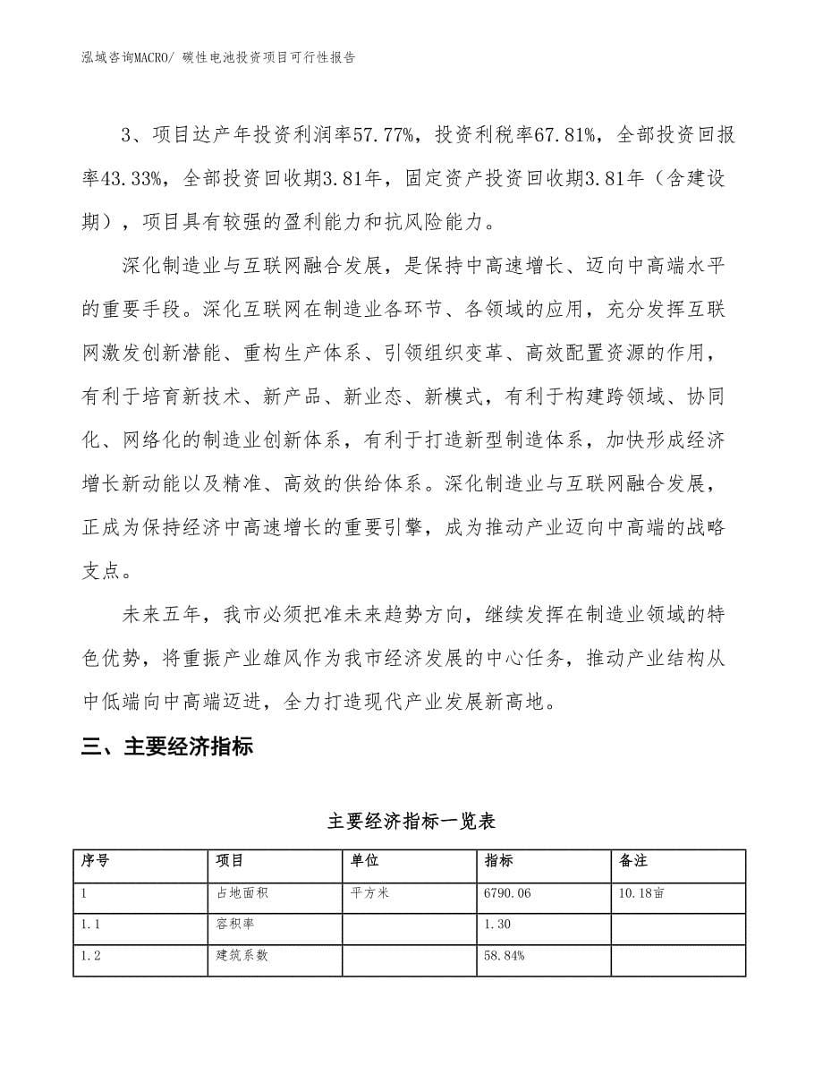 （项目申请）碳性电池投资项目可行性报告_第5页