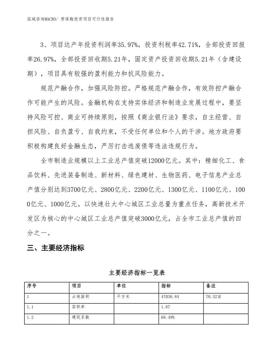 （项目申请）劳保鞋投资项目可行性报告_第5页