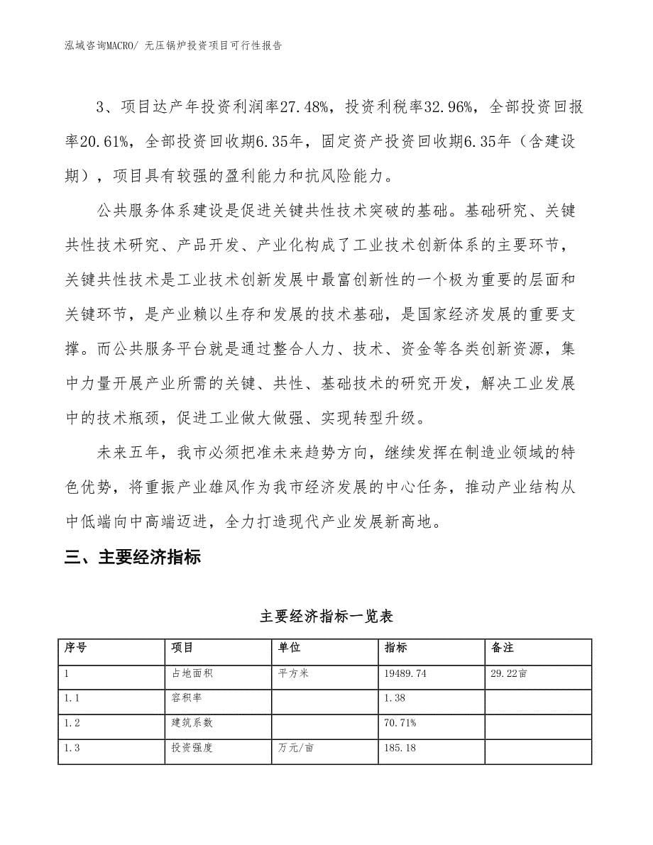 （项目申请）无压锅炉投资项目可行性报告_第5页