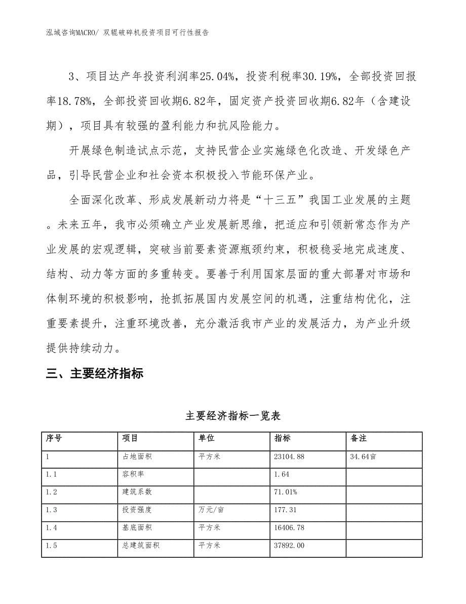 （项目申请）双辊破碎机投资项目可行性报告_第5页