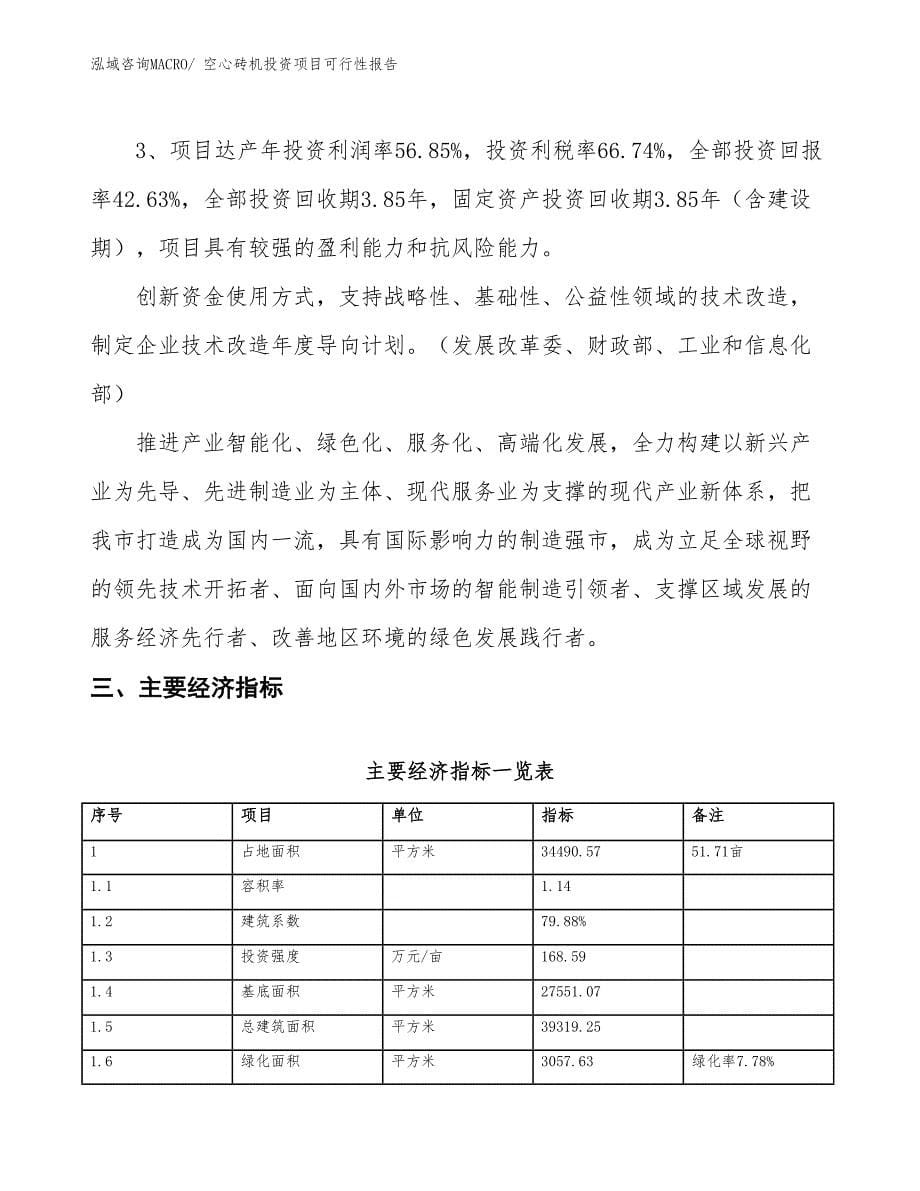 （项目申请）空心砖机投资项目可行性报告_第5页