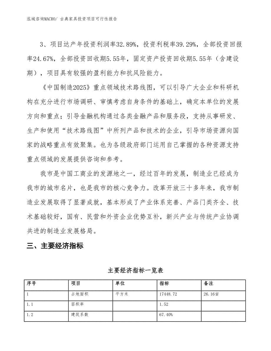 （项目申请）古典家具投资项目可行性报告_第5页