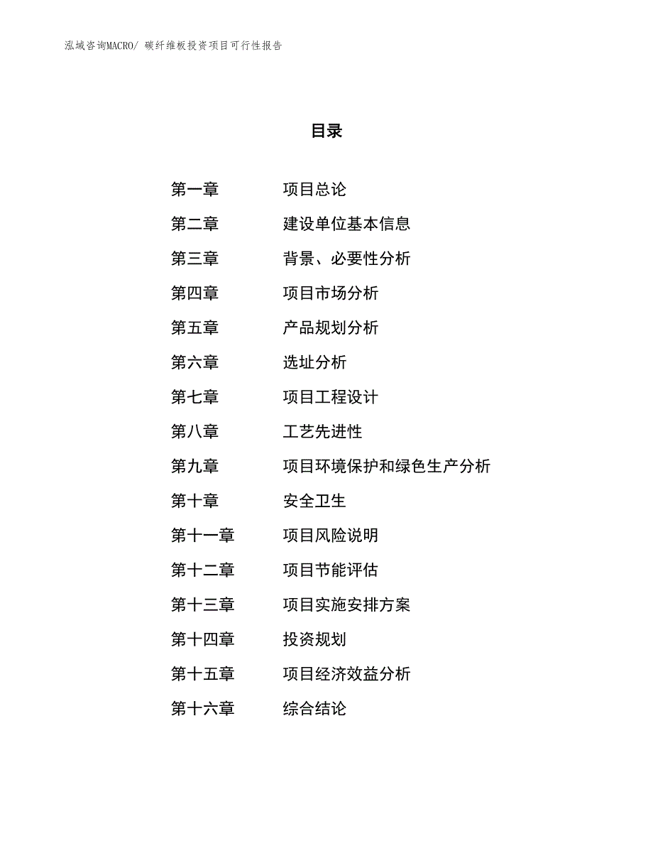 （项目申请）碳纤维板投资项目可行性报告_第1页