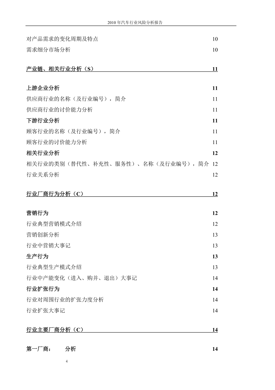 汽车行业风险分析报告模板及范本_第4页