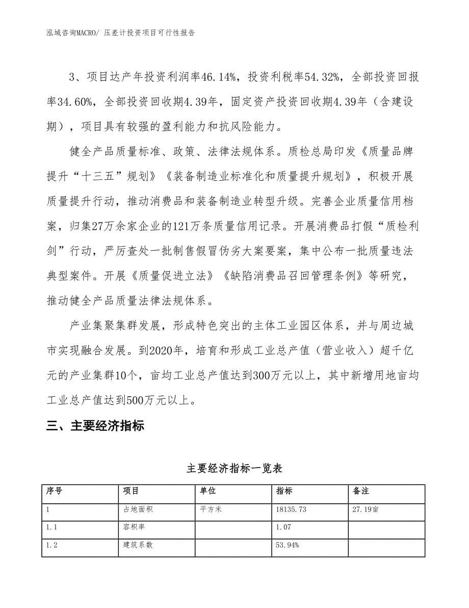 （项目申请）压差计投资项目可行性报告_第5页