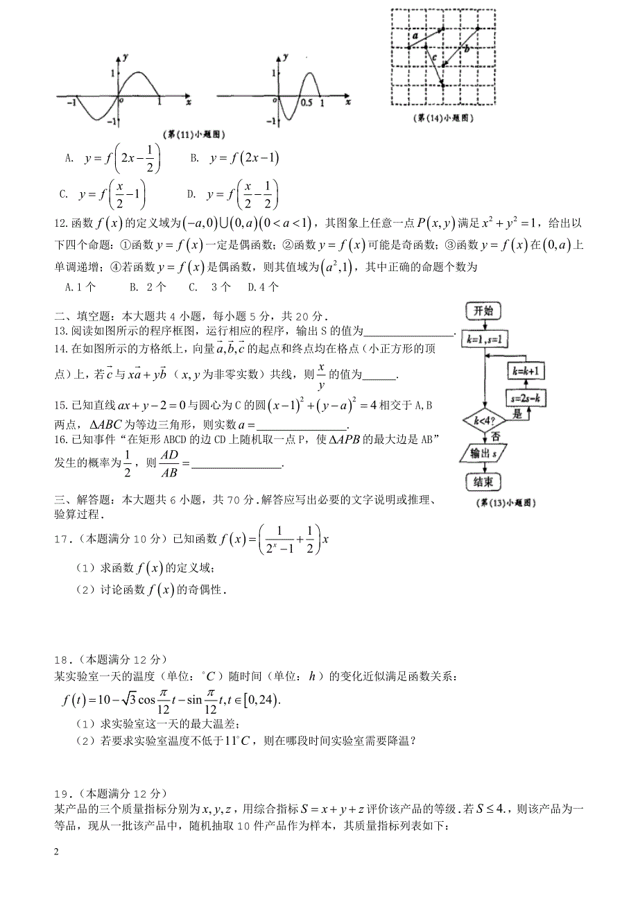 河南省濮阳市2016-2017学年高一下期末数学试题(理)有答案_第2页