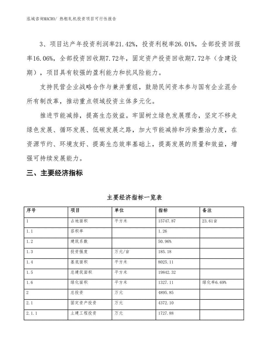 （项目申请）热粗轧机投资项目可行性报告_第5页