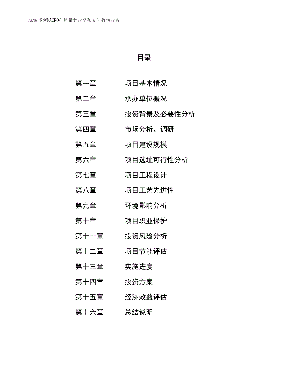 （项目申请）风量计投资项目可行性报告_第1页