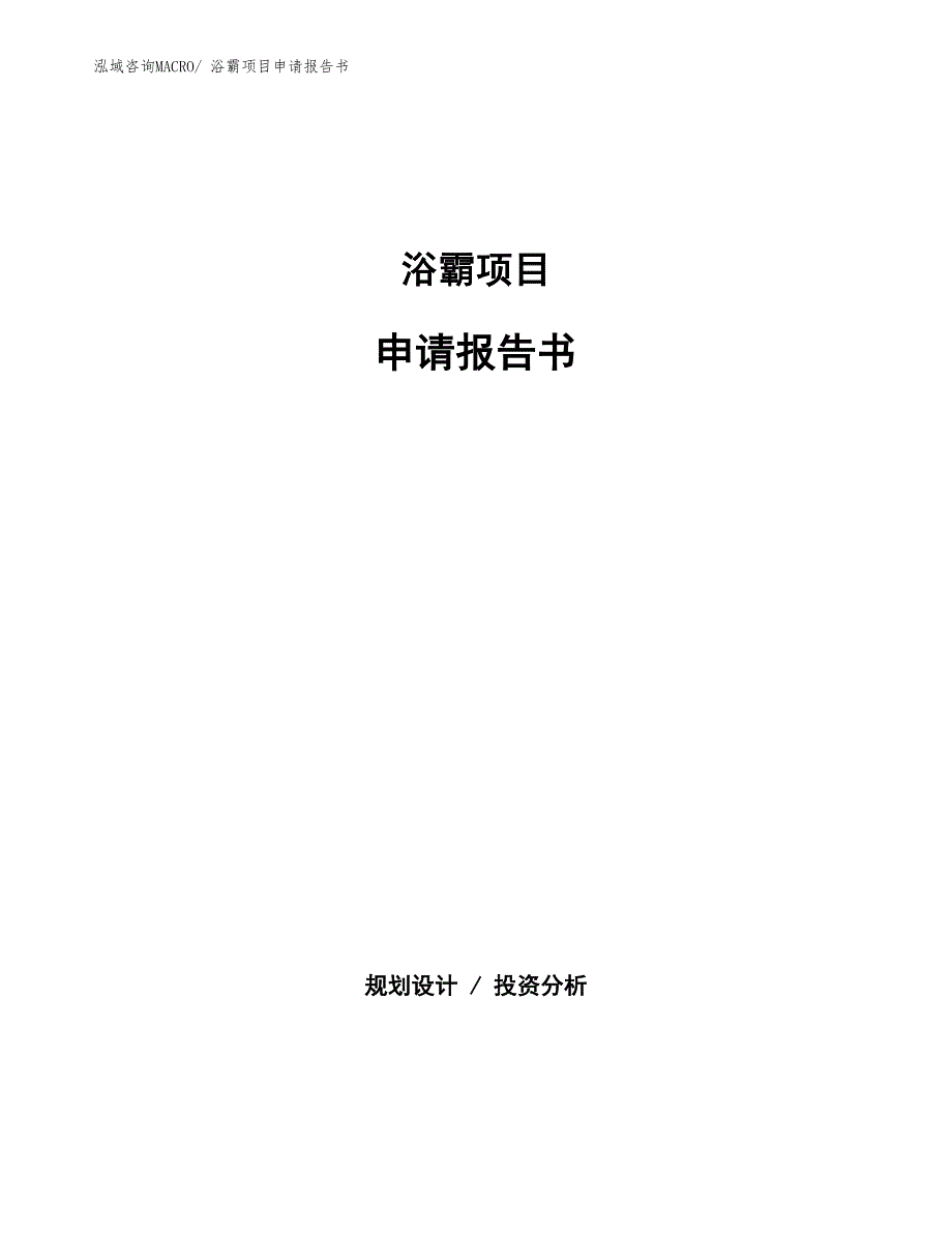 浴霸项目申请报告书_第1页