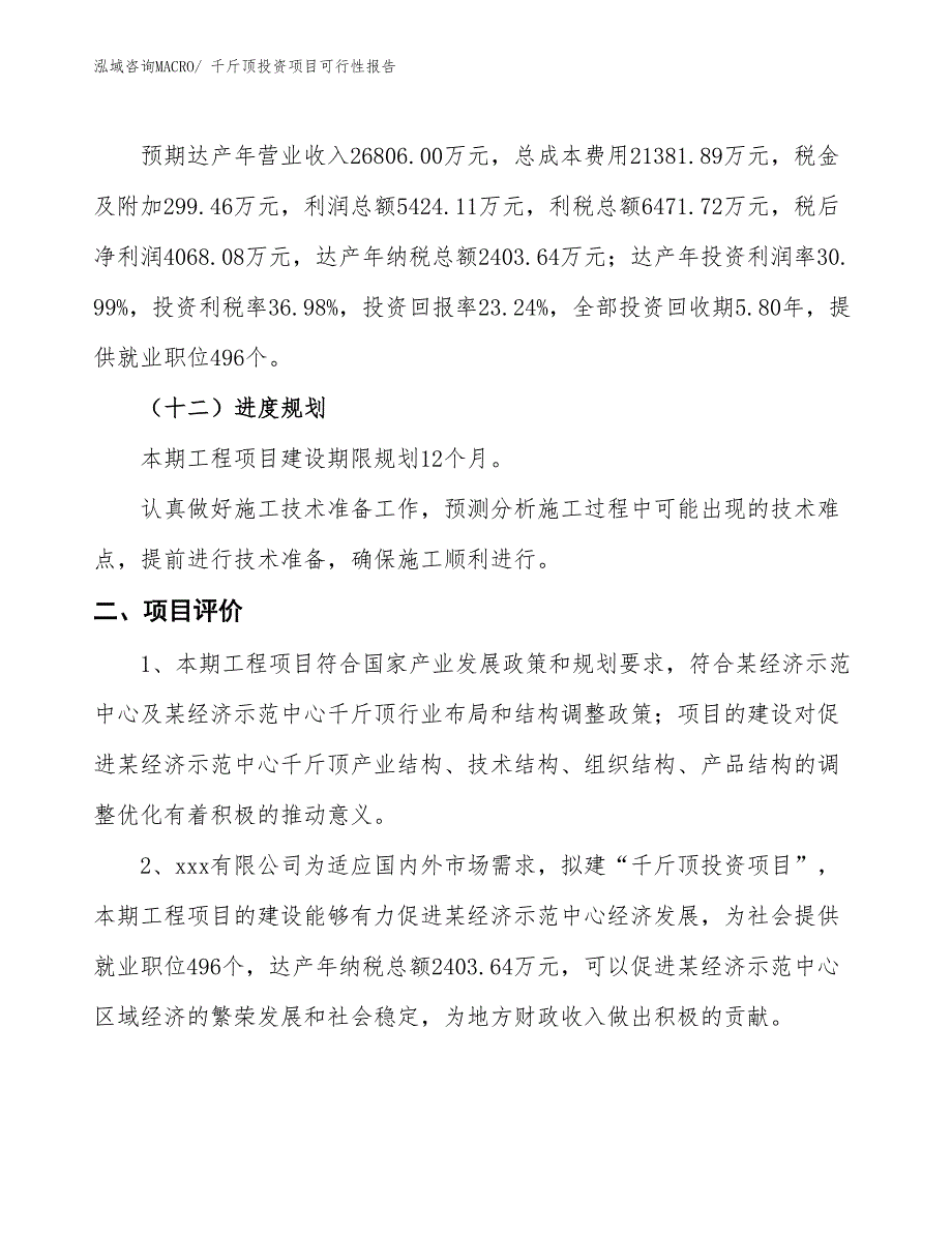 （项目申请）千斤顶投资项目可行性报告_第4页