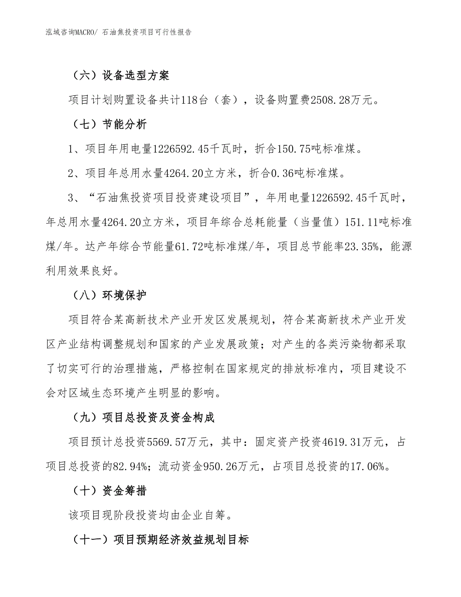 （项目申请）石油焦投资项目可行性报告_第3页