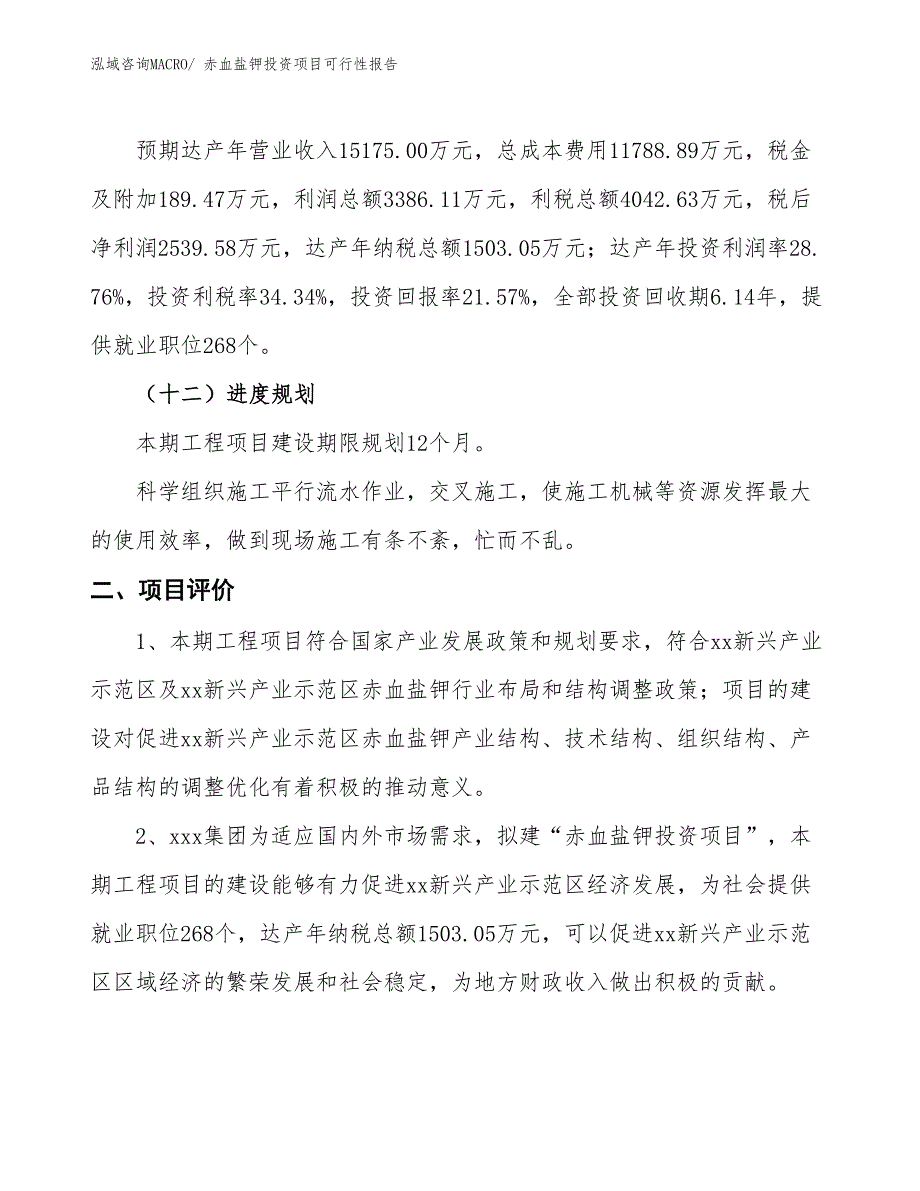 （项目申请）赤血盐钾投资项目可行性报告_第4页