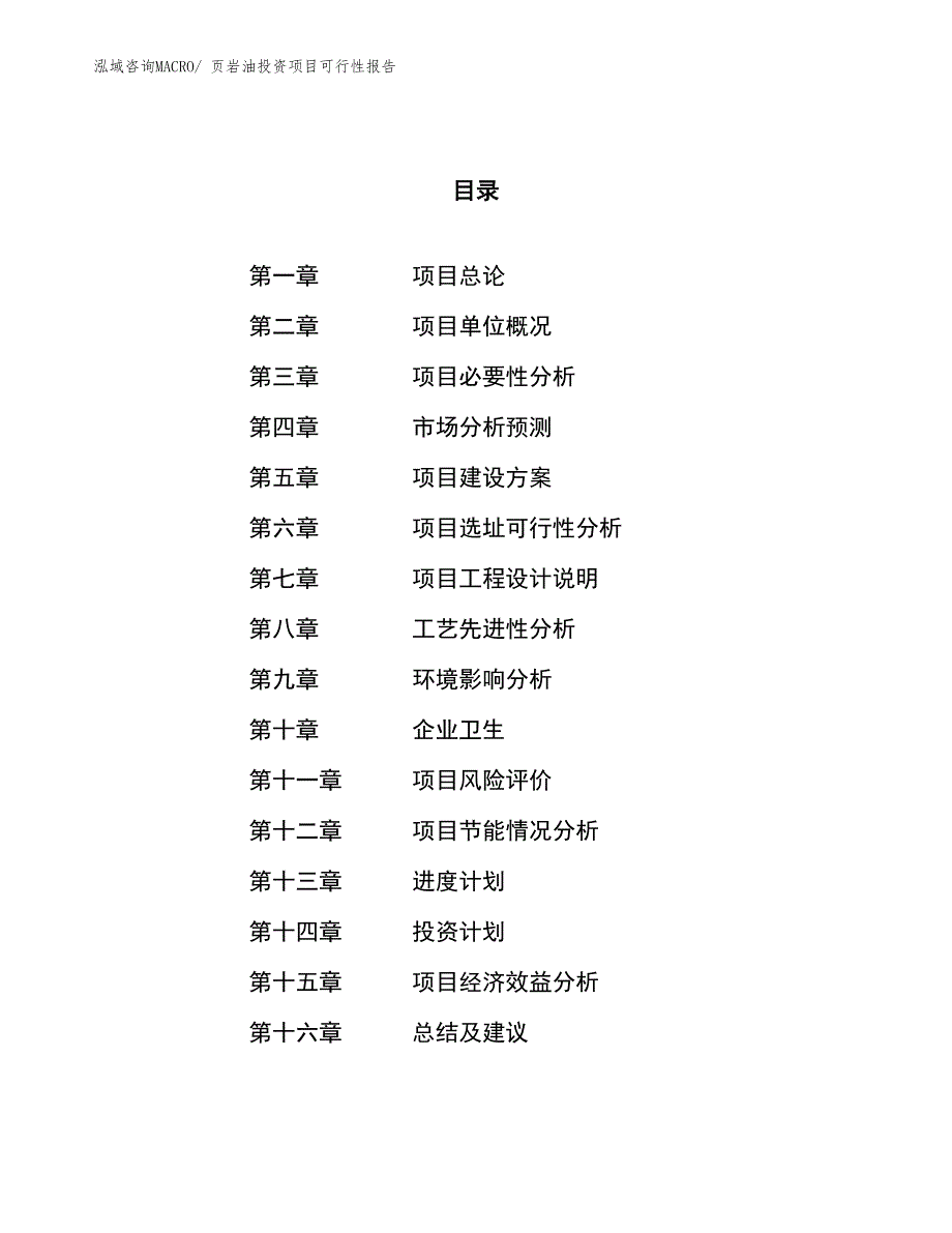 （项目申请）页岩油投资项目可行性报告_第1页