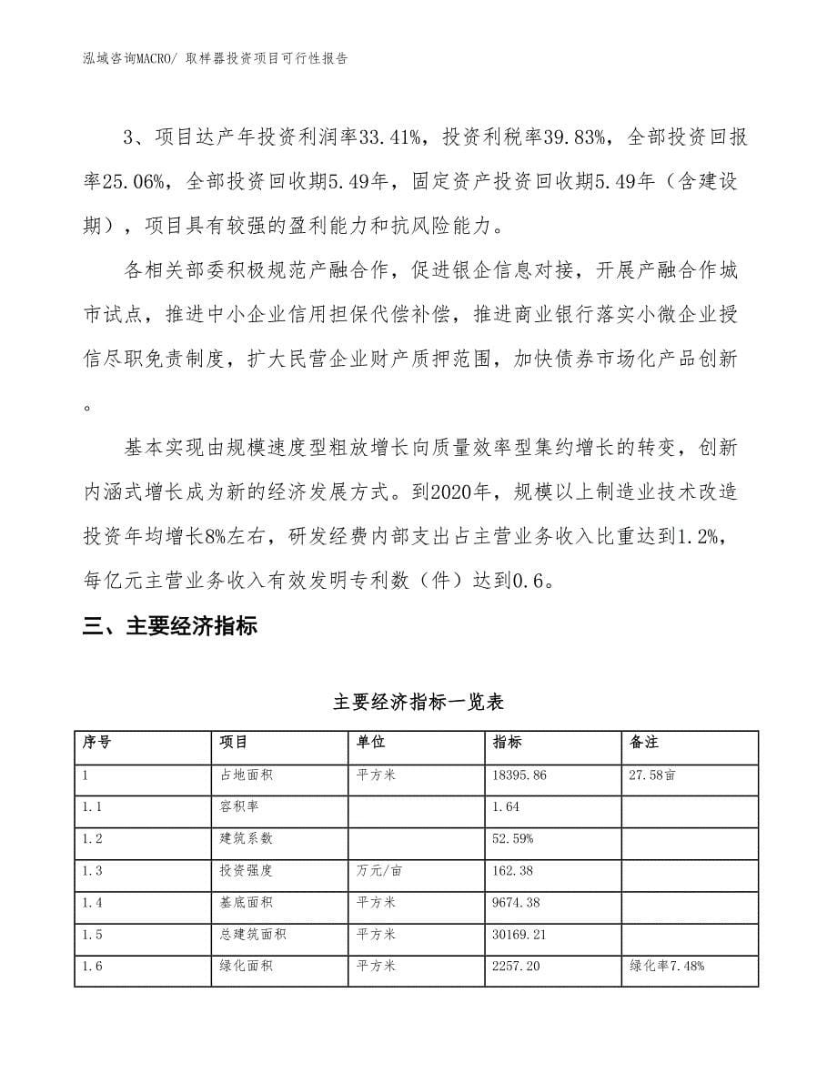 （项目申请）取样器投资项目可行性报告_第5页