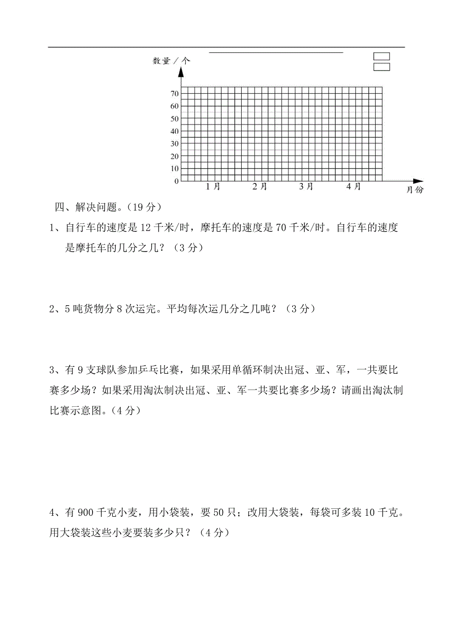 新思维小学数学期末模拟测试（一）_第4页