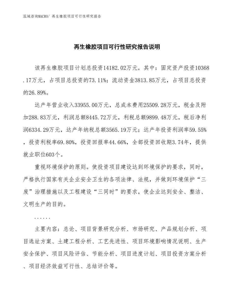 （批地）再生橡胶项目可行性研究报告_第2页