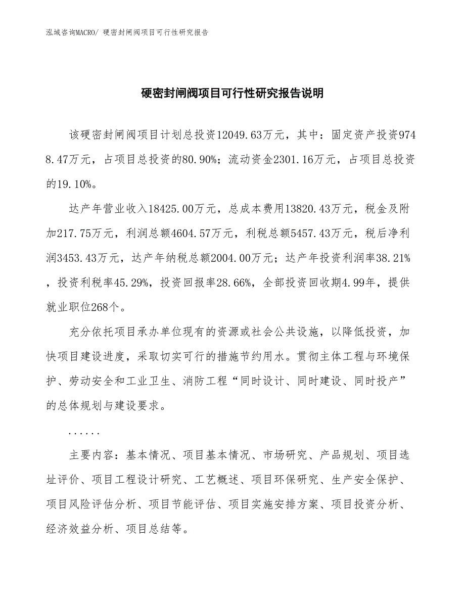 （批地）硬密封闸阀项目可行性研究报告_第2页