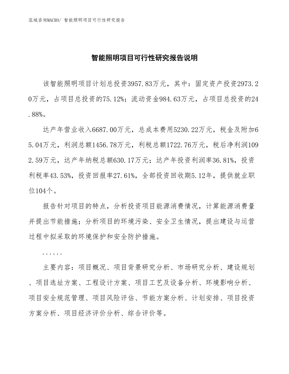 （批地）智能照明项目可行性研究报告_第2页