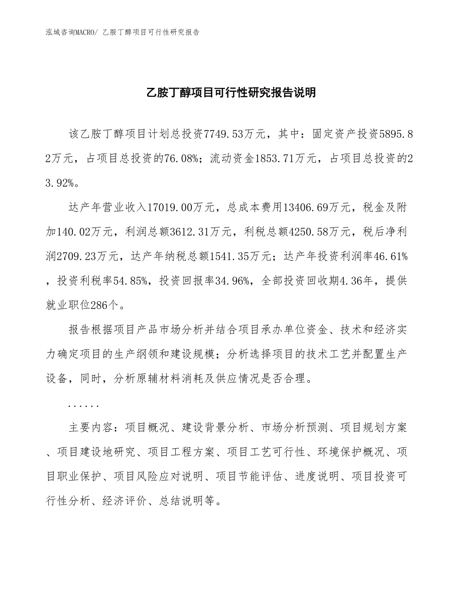 （批地）乙胺丁醇项目可行性研究报告_第2页