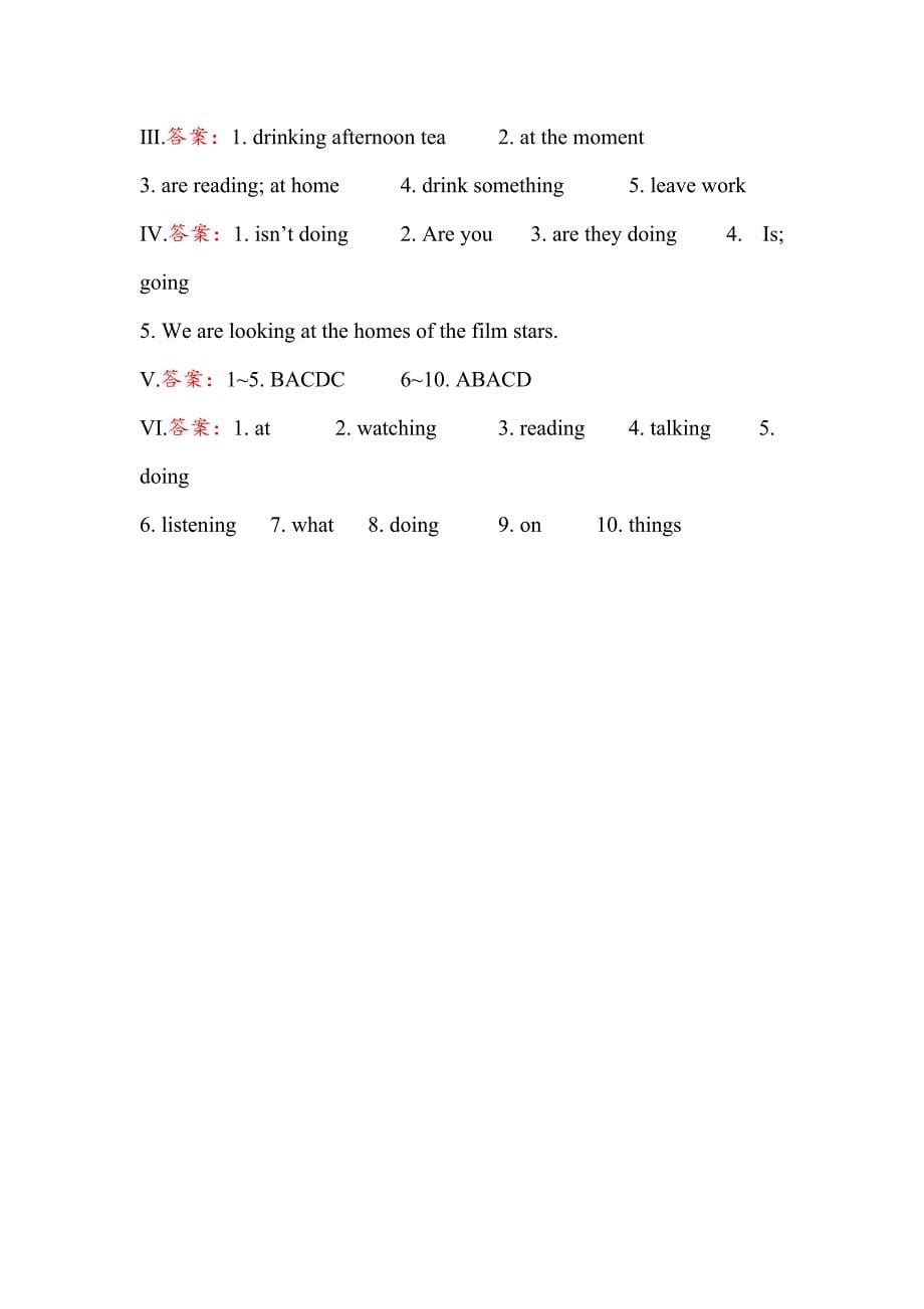 module 9 people and places unit 2 课时训练（外研版七年级上）_第5页