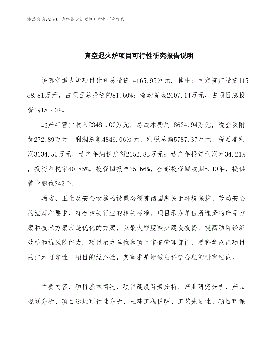 （批地）真空退火炉项目可行性研究报告_第2页